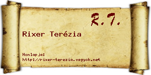 Rixer Terézia névjegykártya